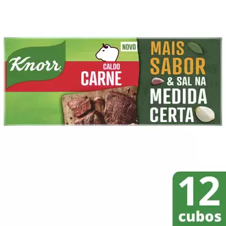 Oferta de CALDO KNORR CARNE 12 CUBOS por R$3,79 em Super Lagoa