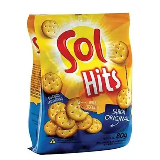 Oferta de BISCOITO SALGADO SOL HITS 80G ORIGINAL por R$1,99 em Super Lagoa