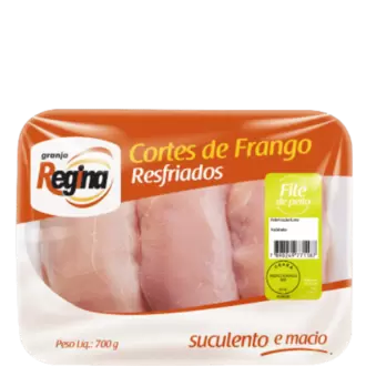 Oferta de FILÉ DE PEITO DE FRANGO RESFRIADO SEM PELE GRANJA REGINA 700G por R$16,99 em Super Lagoa