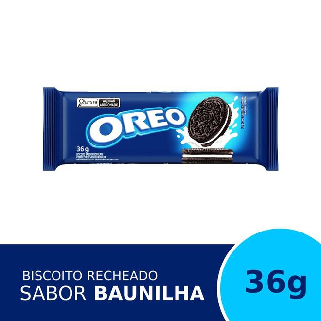Oferta de Biscoito Chocolate Recheio Baunilha Oreo Pacote 36g por R$1,79 em Super Nosso