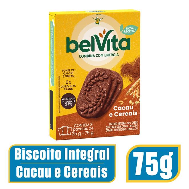 Oferta de Biscoito BelVita Cacau E Cereais Multipack 75g com 3 Unidades de 25g por R$6,89 em Super Nosso