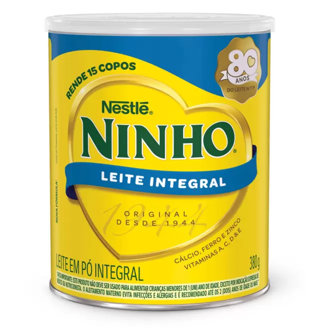 Oferta de LEITE EM PÓ NINHO INTEGRAL LATA 380g por R$16,99 em Super Nosso