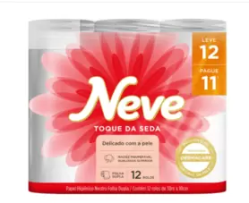 Oferta de Papel Higiênico Folha Dupla Neutro Neve Toque da Seda 30m Pacote Leve 12 Pague 11 Unidades por R$19,9 em Super Nosso