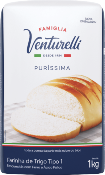 Oferta de Farinha de Trigo Puríssima Tipo 1 Enriquecida com Ferro e Ácido Fólico Famiglia Venturelli Pacote 1kg por R$5,69 em Super Nosso