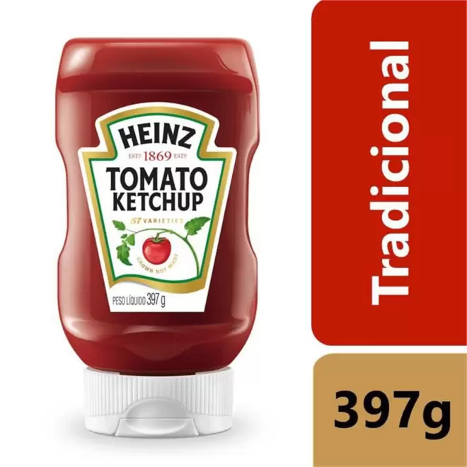 Oferta de Ketchup Heinz Tradicional Squeeze 397g por R$13,99 em Super Nosso