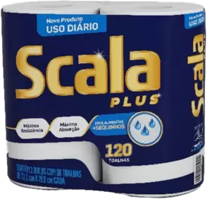 Oferta de Toalha de Papel Scala Plus 22,2cm x 19cm Pacote 2 Unidades com 60 Folhas Cada por R$4,99 em Super Nosso