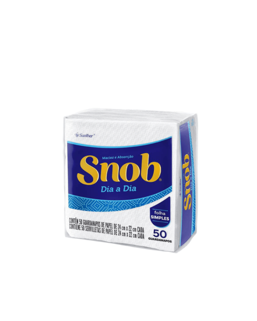 Oferta de Guardanapo Snob Folha Simples de 24 x 22 cm 50 unidades por R$2,79 em Super Nosso