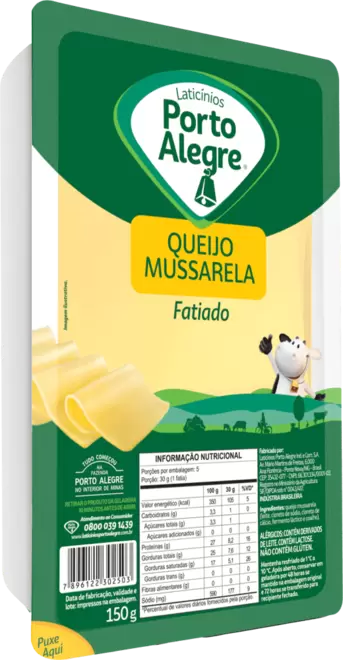 Oferta de Queijo Mussarela Fatiada Tradicional Porto Alegre 150g por R$9,49 em Super Nosso