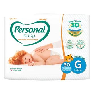 Oferta de Fralda Descartável Infantil Personal Baby Premium Protection G Pacote 30 Unidades por R$27,99 em Supermercado Bergamini