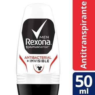 Oferta de Desodorante Antitranspirante Masculino Rollon Antibacterial Invisible Rexona 50Ml por R$8,99 em Supermercado Bergamini