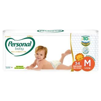 Oferta de Fralda Descartável Premium Protection Tamanho M Pacote Personal Baby 34un por R$29,98 em Supermercado Bergamini
