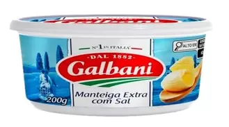 Oferta de Manteiga Extra Com Sal Galbani Pote 200g por R$11,99 em Supermercado Bergamini