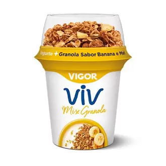 Oferta de Iogurte Viv Mix Granola/Banana Vigor 140g por R$3,99 em Supermercado Bergamini