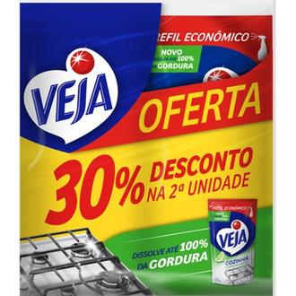 Oferta de Kit Limpador Desengordurante Veja Cozinha Limão Refil 2 Unidades 400ml por R$17,99 em Supermercado Bergamini