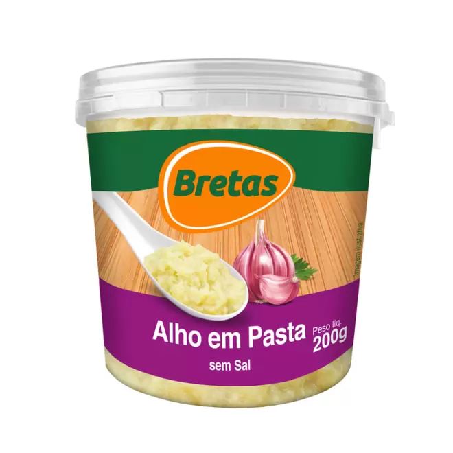 Oferta de Alho Bretas Pasta s/ Sal 200g por R$7,99 em Supermercado Bretas