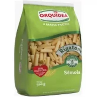 Oferta de Macarrão Sêmola Orquídea Rigatone sem Ovos Embalagem 500G por R$3,49 em Supermercados Andreazza