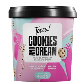 Oferta de Pasta de Amendoim de Cookies And Cream sem Açucares Tocca 450g por R$39,9 em Supermercados Andreazza