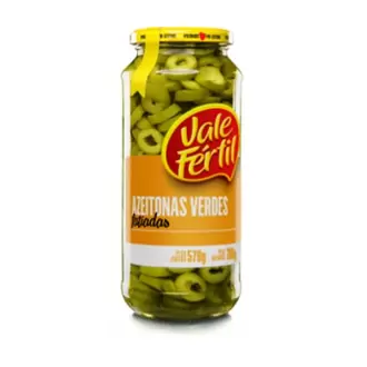 Oferta de Azeitona Verde Vale Fértil Fatiada Vidro 280G por R$19,9 em Supermercados Andreazza