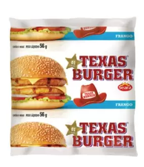 Oferta de Texas Burger Frango 56g por R$1,69 em Supermercados Andreazza