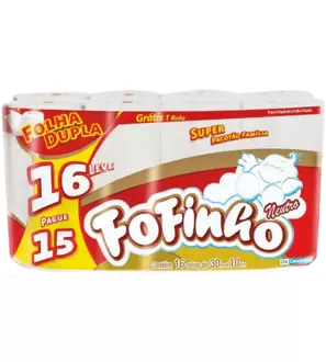 Oferta de PAPEL HIGIÊNICO NEUTRO FOLHA DUPLA FOFINHO 30M LEVE 16 PAGUE 15 por R$27,99 em Supermercados Imperatriz