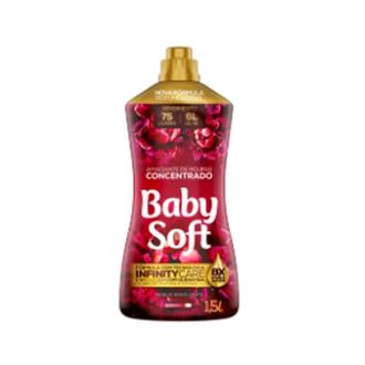 Oferta de Amaciante Concentrado Desejo Envolvente Vermelho Baby Soft 1,5L por R$12,99 em Supermercados Joanin