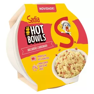 Oferta de Macarrão Carbonara Hot Bowls Sadia 300G por R$12,23 em Supermercados Joanin