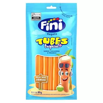 Oferta de Bala de Gelatina Tubes Tropical Fini 80g por R$6,02 em Supermercados Joanin