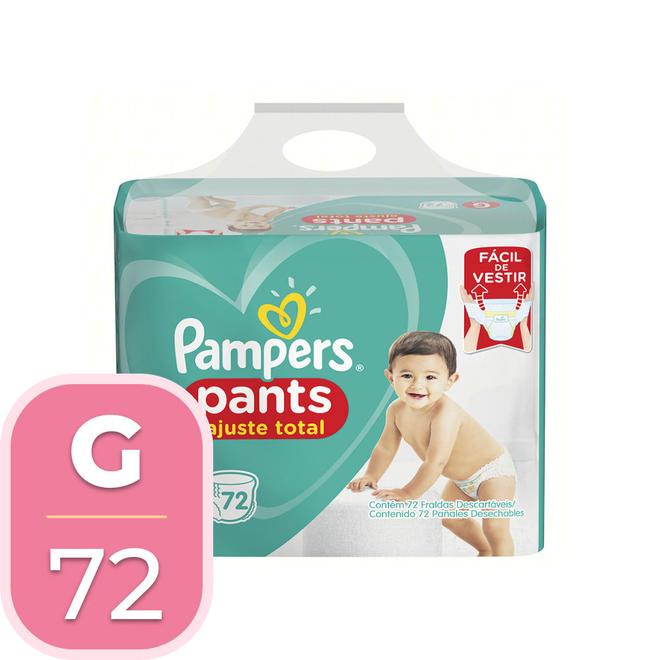 Oferta de Fralda Pampers Pants Ajuste Total Hiper G 72 Unidades por R$112,9 em Supermercados Mateus