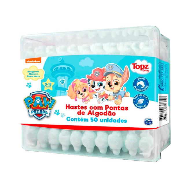 Oferta de Hastes Flexíveis Topz Baby Patrulha Canina 50X1 por R$7,49 em Supermercados Mateus