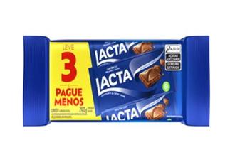 Oferta de Chocolate Ao Leite Lacta 3un 240g por R$13,99 em Supermercados Myatã