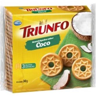 Oferta de Biscoito Amanteigado Coco Triunfo 248G por R$7,49 em Supermercados Myatã