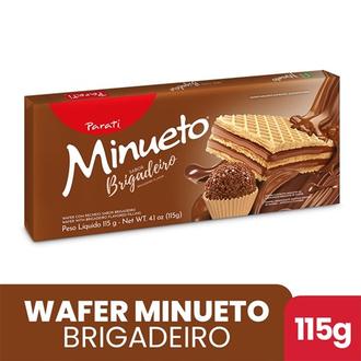 Oferta de Biscoito Wafer Parati Minueto Brigadeiro Pacote 115G por R$2,45 em Supermercados Paraná