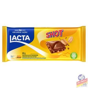 Oferta de CHOCOLATE LACTA SHOT AO LEITE 80G por R$5,29 em Supermercados Santa Helena
