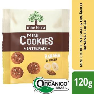 Oferta de Mini Cookies Banana e Cacau Orgânico Mãe Terra 120G por R$9,99 em Supermercados São Vicente