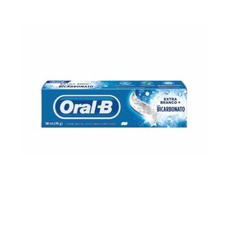 Oferta de Creme Dental Extra Branco com Bicarbonato Oral-B 70G por R$3,19 em Supermercados São Vicente