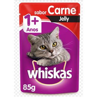 Oferta de Ração Para Gatos Adultos Sabor Carne Jelly Whiskas Jelly  85g  por R$2,99 em Supermercados São Vicente