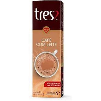 Oferta de Café com Leite em Cápsula Tres 90g com 10un por R$17,9 em Supermercados São Vicente