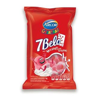 Oferta de Bala de Gelatina Sabor Morango com Creme 7 Belo 70G por R$3,34 em Supermercados São Vicente