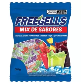 Oferta de Bala Sabor Frutas Sortidas Freegells 475g por R$6,99 em Supermercados São Vicente