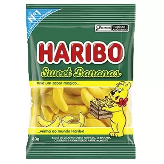 Oferta de Bala de Gelatina Sweet Bananas Haribo 80g por R$5,99 em Supermercados São Vicente