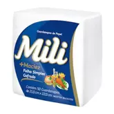 Oferta de Guardanapo De Papel Mili 21cm X 22cm Com 50 Unidades por R$2,49 em Supermercados Tiaozinho