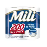 Oferta de Toalha Papel Mili Com 2 Rolos 200 Folhas por R$11,99 em Supermercados Tiaozinho