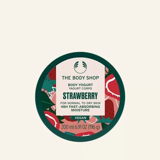 Oferta de Body Yogurt Morango 200ml por R$64,9 em The Body Shop