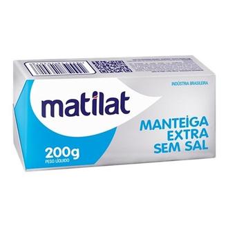 Oferta de Manteiga Matilat Extra sem Sal 200G. por R$10,97 em Tome Leve