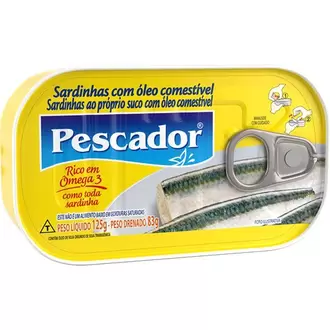 Oferta de Sardinha com Óleo Pescador 83g por R$6,39 em Tome Leve