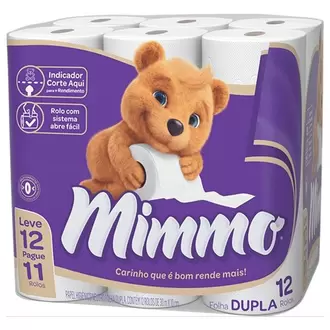 Oferta de Papel Higiênico Mimmo Neutro Folha Dupla L12/P11 por R$15,99 em Tome Leve