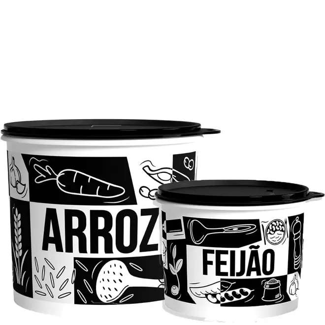 Oferta de Kit Tupper Caixa Pop Box Plus - Arroz 5kg e Feijão 2kg por R$221,9 em Tupperware