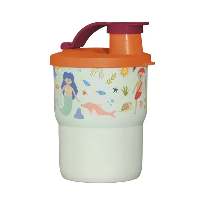 Oferta de Copo com bico e tampa infantil Tupperware 225ml Folclore por R$34,9 em Tupperware