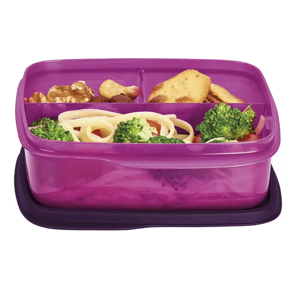 Oferta de Pote Hermético Basic Line C/ Divisória Tupperware 550ml Roxo por R$39,9 em Tupperware