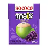 Oferta de Água De Coco Mais Uva Sococo Tp 200ml por R$1,49 em Unicompra